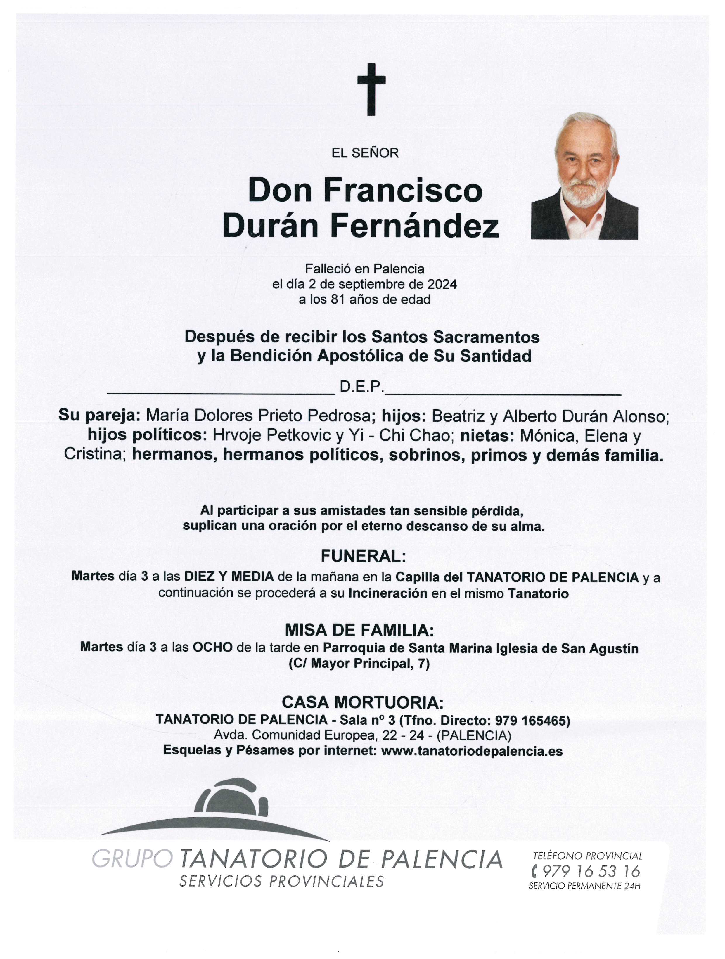 EL SEÑOR DON FRANCISCO DURÁN FERNÁNDEZ